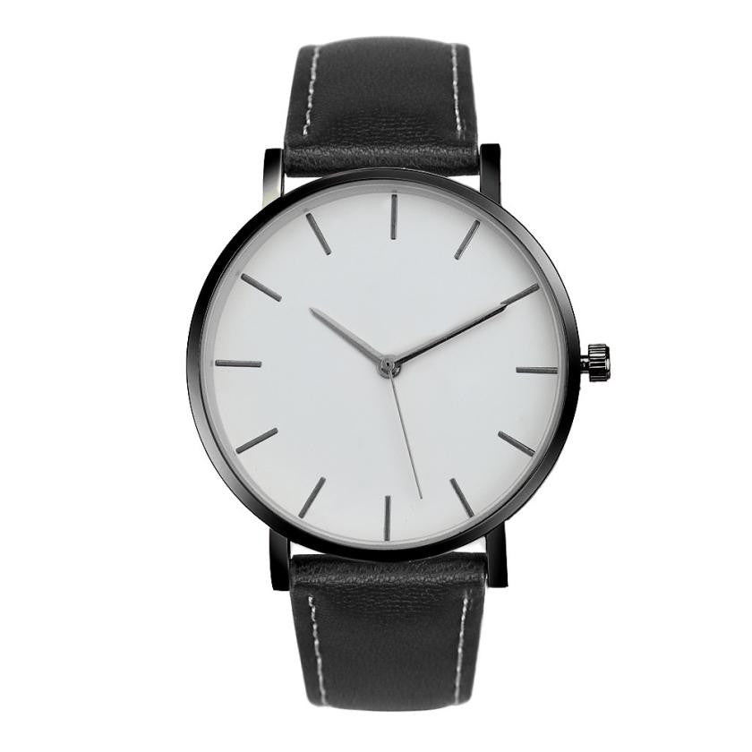 No Logo Leather Band Watch - Avari Collection